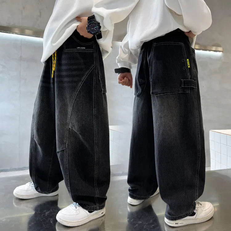男童牛仔裤春秋宽松2025中大童休闲韩版长裤儿童秋季裤子洋气潮流