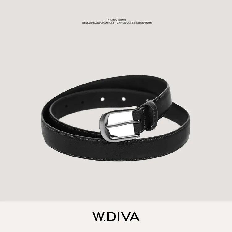 W.Diva【秋日温特蒙】全粒面双面头层牛皮皮带老钱风松弛50J061385