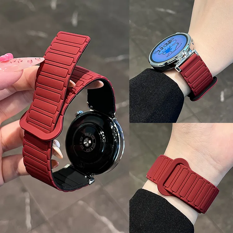 适用华为gt5手表带gt4磁吸硅胶watch4腕带运动watch3profit3女款