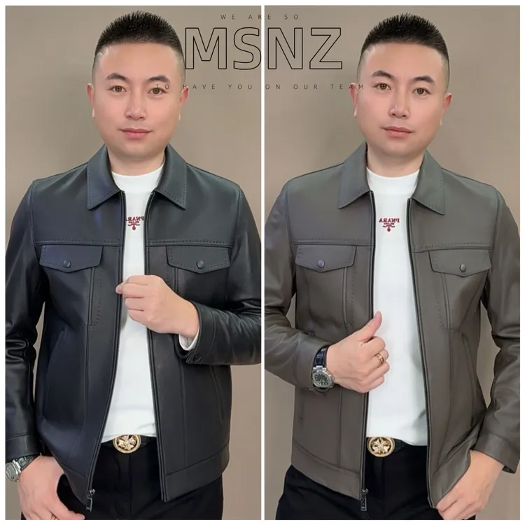 【3075】秋季新品男士轻奢皮夹克高端高品质翻领防风时尚百搭立挺