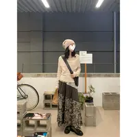 重影玫瑰/三层拼接半身裙 斑驳记忆格纹面料