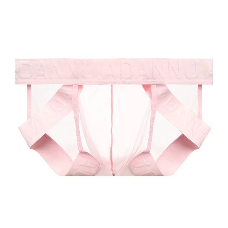 夜店舒适低腰提臀内裤运动弹力内裤透明网布性感大囊袋三角裤
