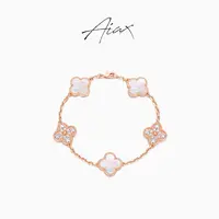 AIAX 925银 流光风【浪漫阿罕布拉】轻奢百搭四叶手链TSS7275