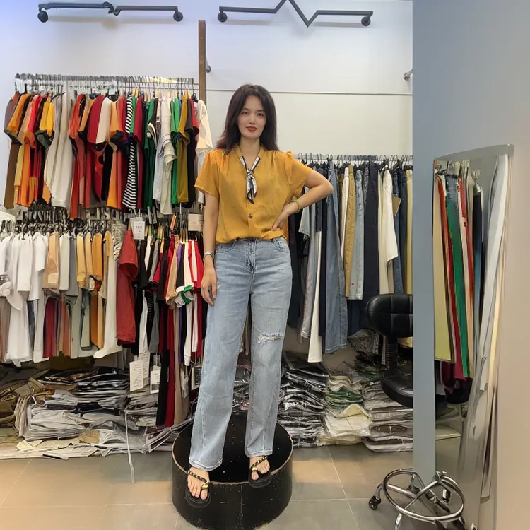 夏季直筒破洞牛仔裤88577（捡漏款）