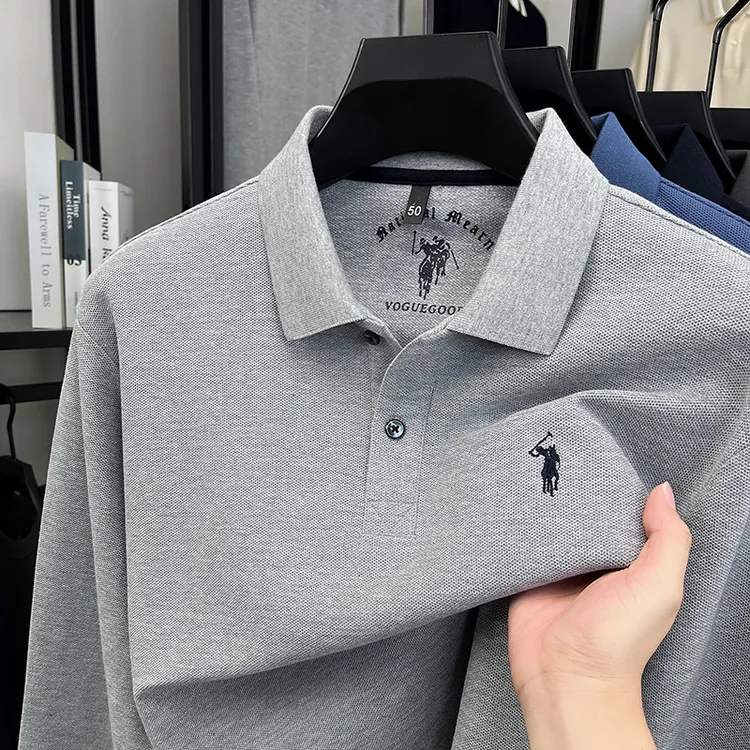 长袖保罗Polo衫男t恤刺绣小马标纯棉透气薄款新款上市休闲男士t恤