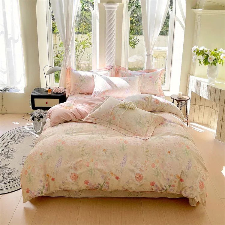 全棉四件套被罩床品套件纯棉被单斜纹学生小清新宿舍四季三件套