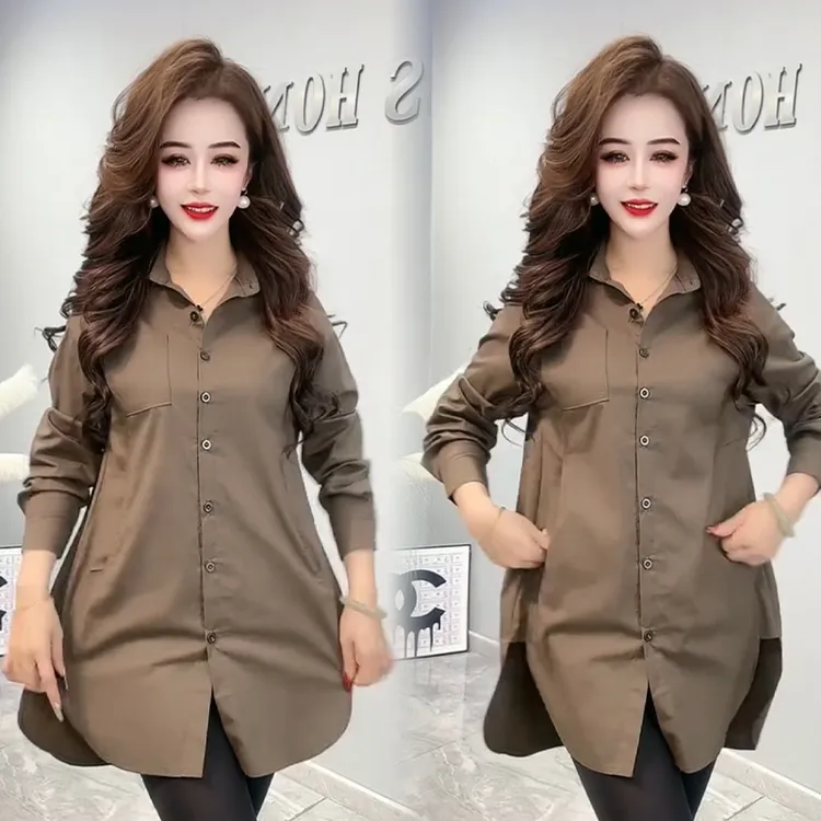 2025秋冬新款时尚显瘦气质网红高档洋气女高级百搭宽松大码衬衫潮