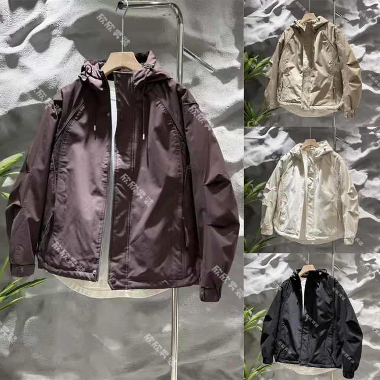 二棉潮牌立体裁剪连帽拼接痞帅拼接时尚男士外套