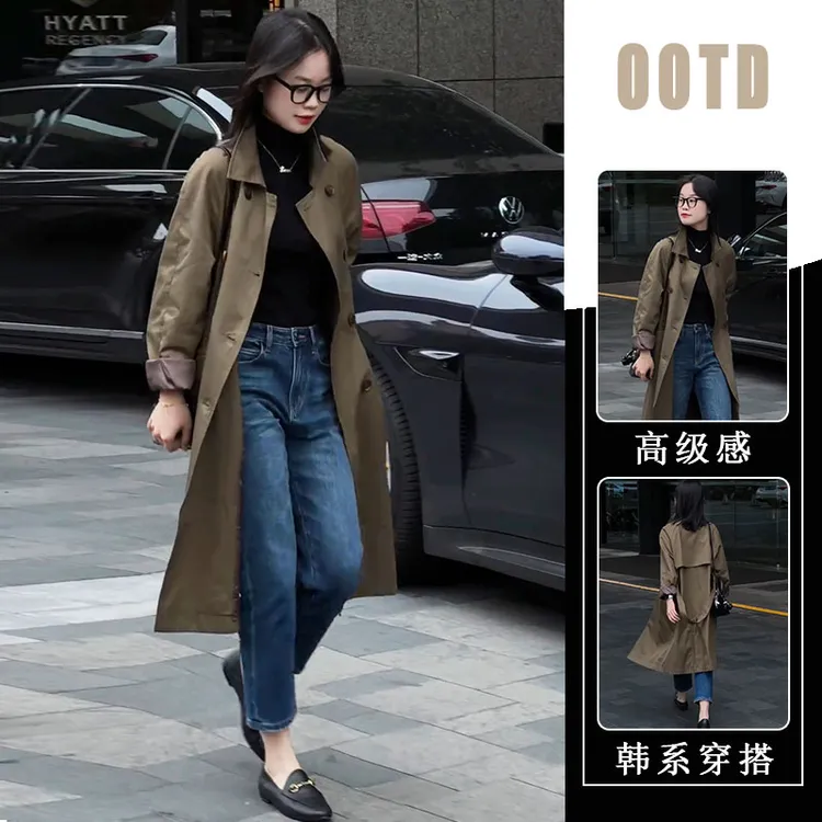2025秋季新款斗篷大衣显瘦休闲工装时尚欧货气质立领风衣外套女潮