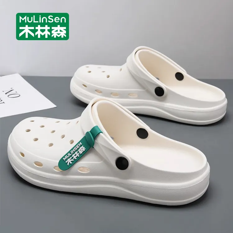 木林森包头凉鞋男洞洞鞋夏季外穿透气开车拖鞋两用运动漂流沙滩鞋