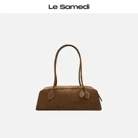 Le Samedi马油叶儿【长耳云枕】头层磨砂牛皮手提单肩腊肠包