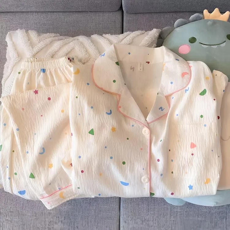 【多款可选】云朵绵春秋季薄款睡衣女长袖长裤两件套卡通家居服套装