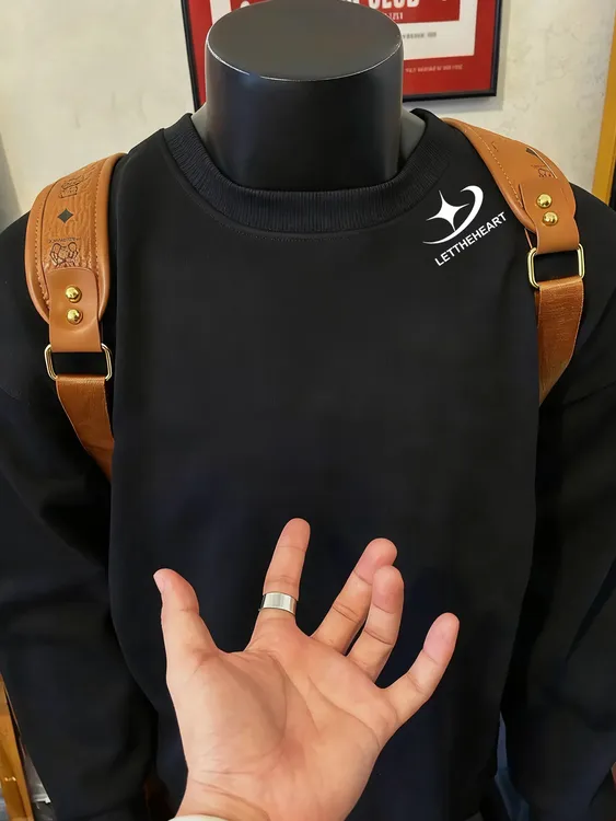 秋冬圆领卫衣男重磅加绒加厚宽松休闲长袖打底衫时尚潮流印花上衣