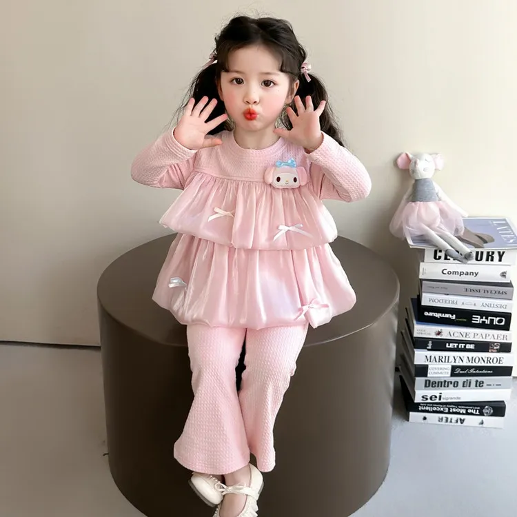 女童套装春秋2025新款洋气儿童春装甜美小女孩卫衣休闲两件套童装