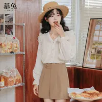 慕兔韩系小个子高腰显瘦西装短裤女2024夏季设计感阔腿休闲裤子
