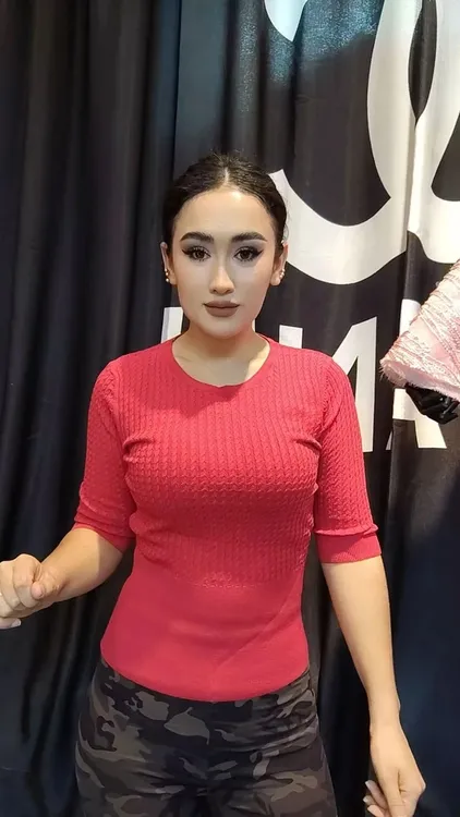 tege yep qekan男友风修身毛针织衫中袖女装休