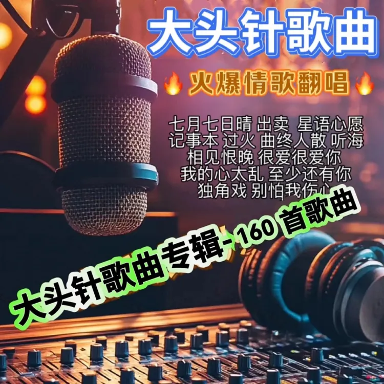 【抖音全新】大头针翻唱歌曲专辑汽车载音乐U盘新歌老歌AI翻唱合集