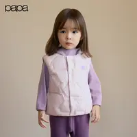 papa爬爬冬季儿童马甲男女童轻薄羽绒背心防风保暖