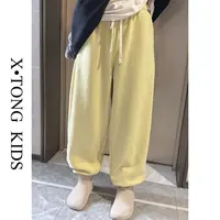 【X•TONG】冬日氛围感柔软加绒加厚束脚休闲卫裤 76689