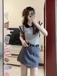 轻熟风法式仙女风时尚套装套装针织夏季显瘦【A区套装】7166 套装