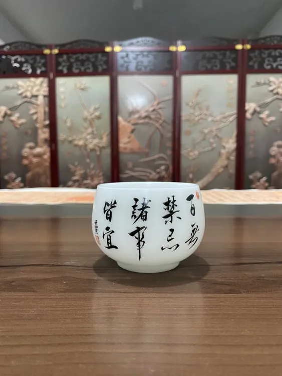【手绘纯手工】德化羊脂玉冰种白瓷主人杯罗汉杯陶瓷茶杯功夫茶具