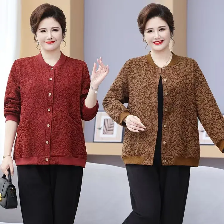 秋季新款外套加大加肥加大码妈妈装时尚洋气休闲百搭妈妈上衣