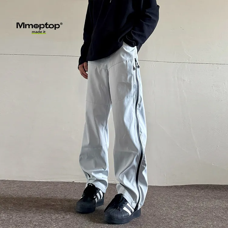 MMOPTOP侧开拉链山系骑行冲锋裤男士2025春季户外防泼水休闲裤男