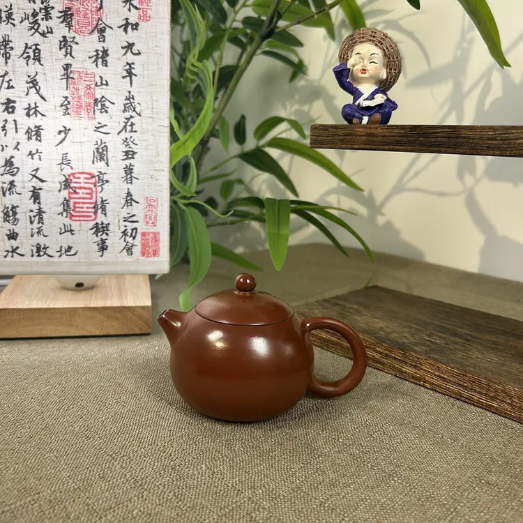 【圆西施】潮州手拉壶手工拉胚原矿朱泥大红袍纯手工茶壶茶具