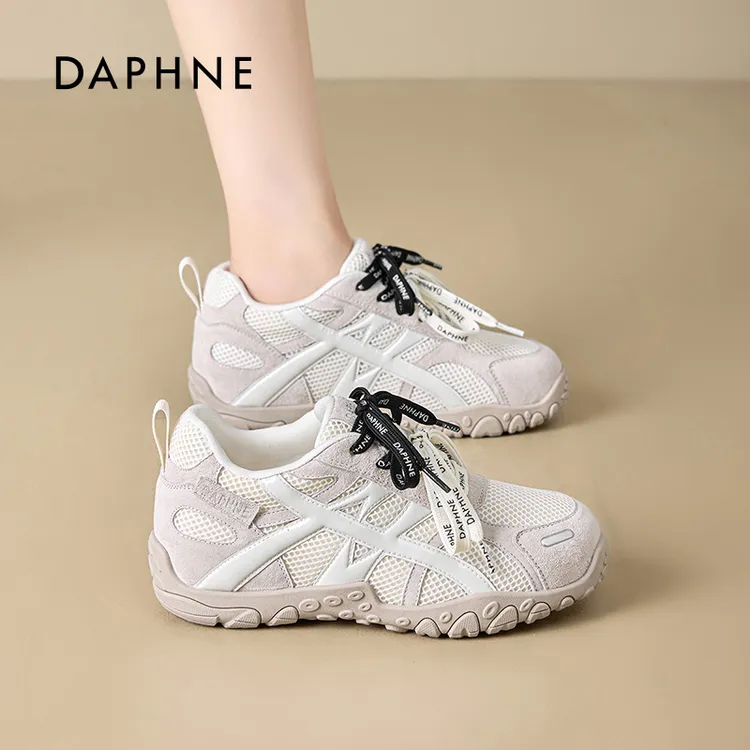 达芙妮复古德训鞋女2025秋季新款多巴胺百搭鞋子时尚厚底阿甘鞋L