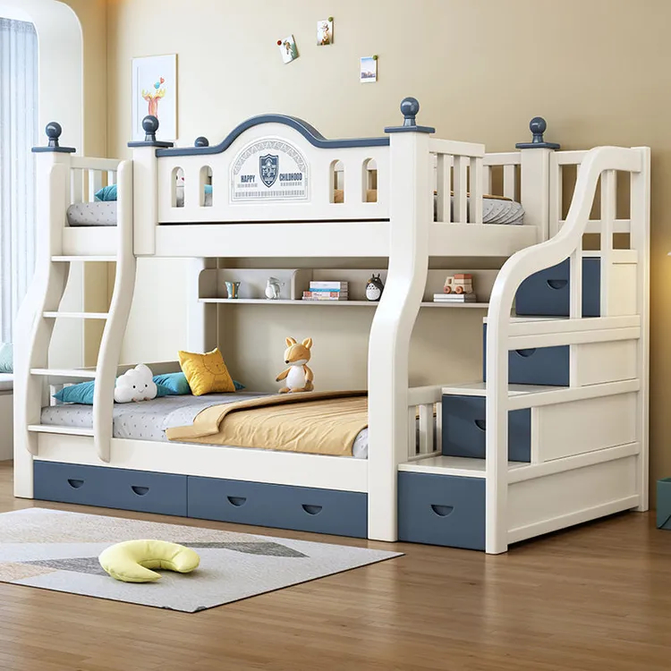 上下铺床二层高低床多功能小户型两层床全实木上下铺床儿童子母床