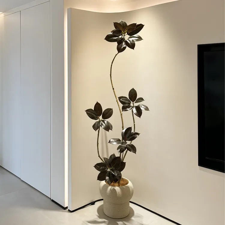 海虹景品黑金刚橡皮树室内假花客厅大型落地摆件盆栽仿真绿植高档