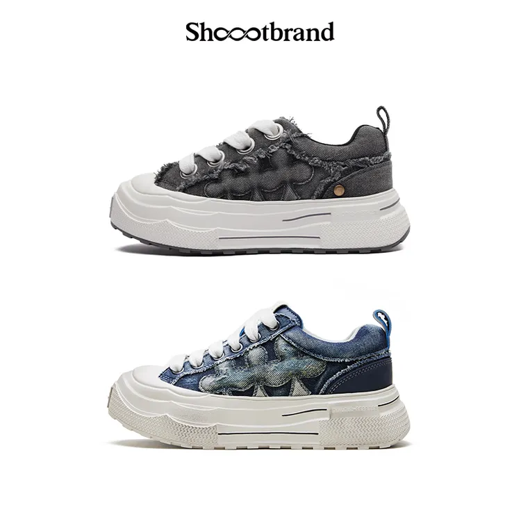 【Jeemin同款】重奏牛仔灰增高厚底鞋防滑耐磨复古秋冬季SHOOTBRAND