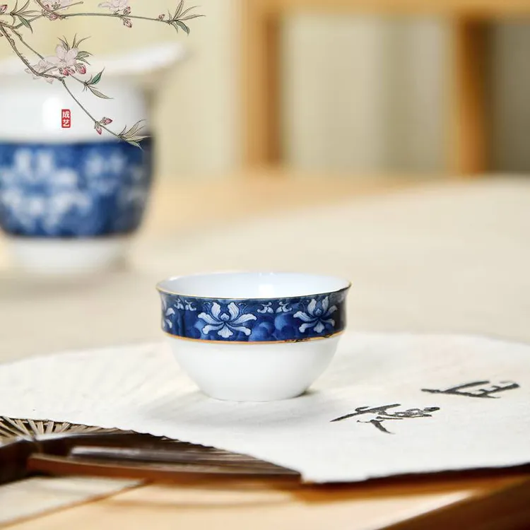 当代 成艺锦上添花乐心品杯个人杯主人杯品茗杯青花瓷复古国风