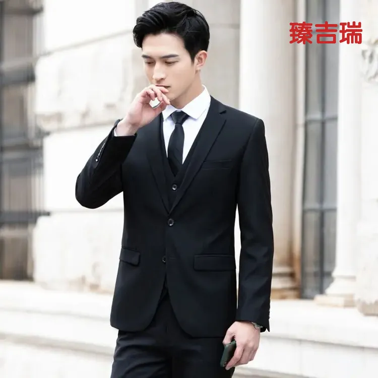 八件套春秋款西服套装男中青年商务休闲新郎伴郎结婚礼服职业正装