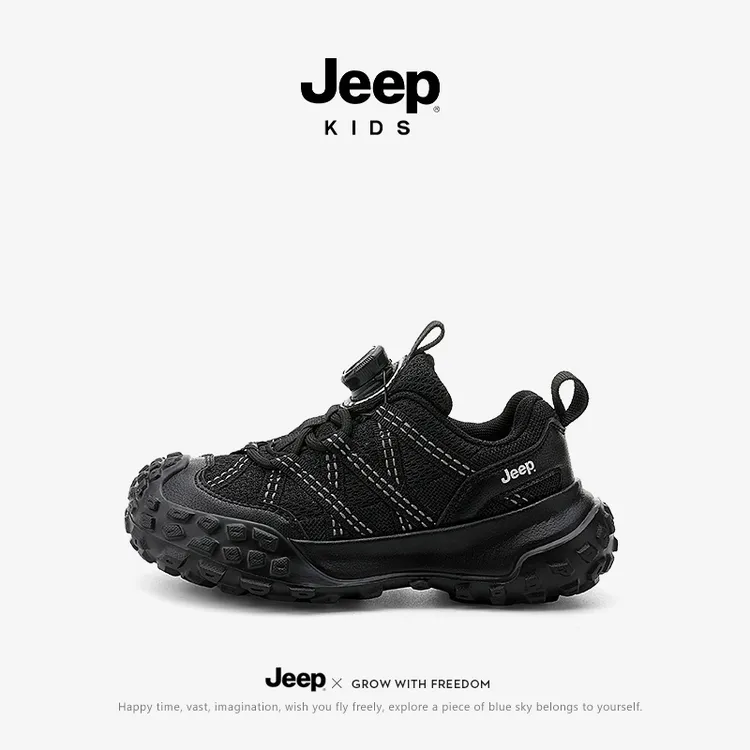 jeep男童女童秋冬运动鞋儿童防滑透气跑步鞋户外中大童轻便网面鞋