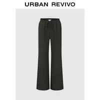 UR2025冬季新款女装简约休闲纯色百搭抽绳喇叭裤UYY650092