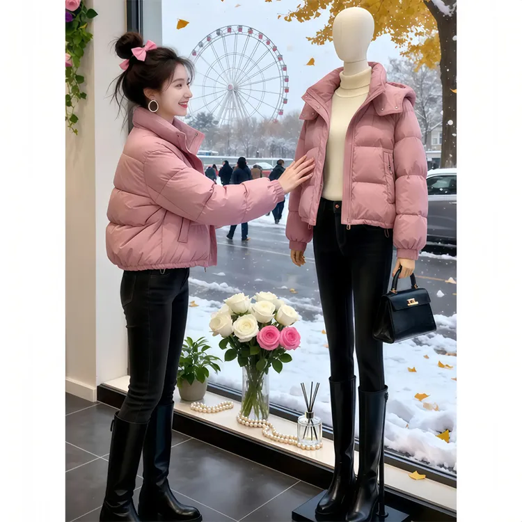 【都市漫游】甜美风时尚短款立领棉服女士2025冬季新款加厚保暖棉衣