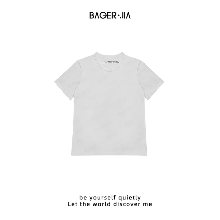 32-宝儿家含幂BL103125204早秋新款穿搭舒适百搭定制圆领短袖上衣