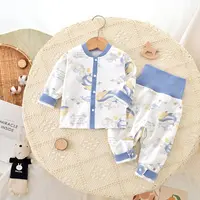 【秋季上新】婴儿纯棉国风套装哈衣新生幼儿分体衣服宝宝爬服秋装