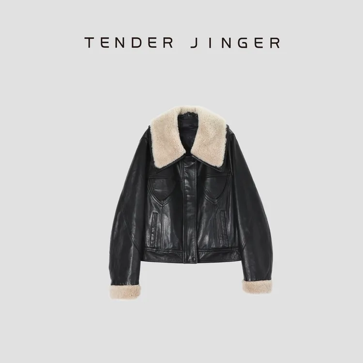 Tender Jinger｜线下专供 羊皮革鹅绒服外套T54XIU50086