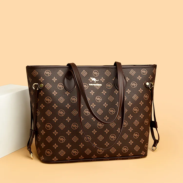 袋鼠品牌皮包托特包女士2025新款时尚百搭日常通勤大容量单肩软皮