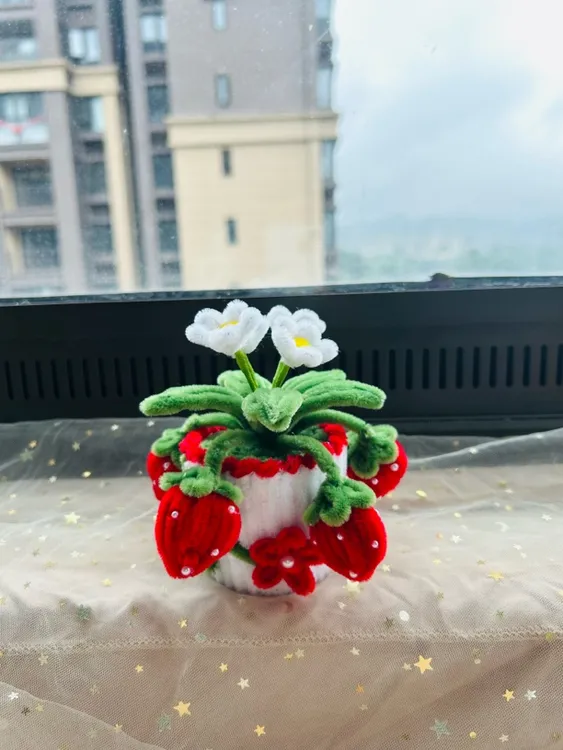 【礼袋+卡片】扭扭棒小盆栽【成品】手工diy制作装饰-【成品】