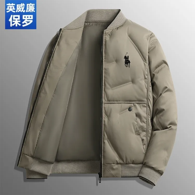 保罗男士棉衣男保暖时尚休闲加厚棒球领棉服男防风轻薄棉袄外套