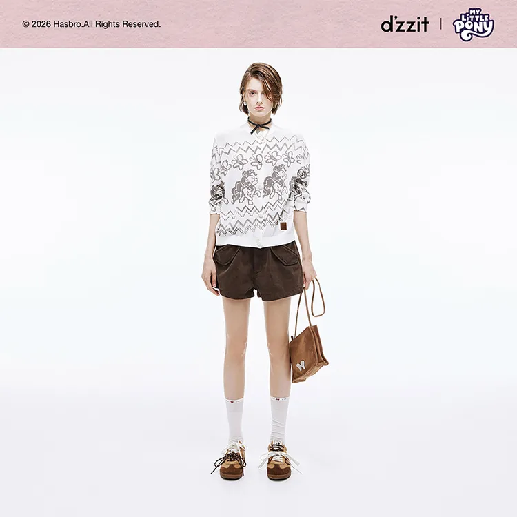 【小马宝莉联名系列】dzzit地素针织开衫26夏圆领上衣女3K2YE12