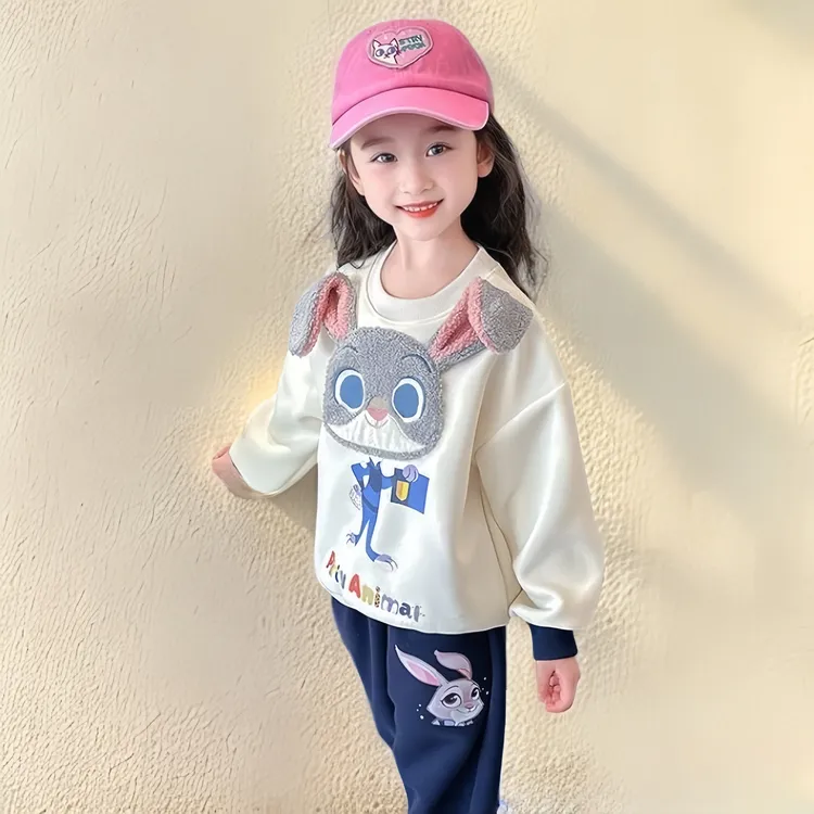 可爱风女童套装秋季儿童女孩休闲风洋气卡通童趣时尚甜美宽松亲肤