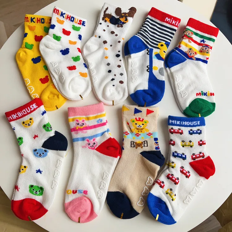 Mk纯棉袜子日系【夏季薄款】网眼袜中筒袜男女童宝宝袜子潮袜卡通