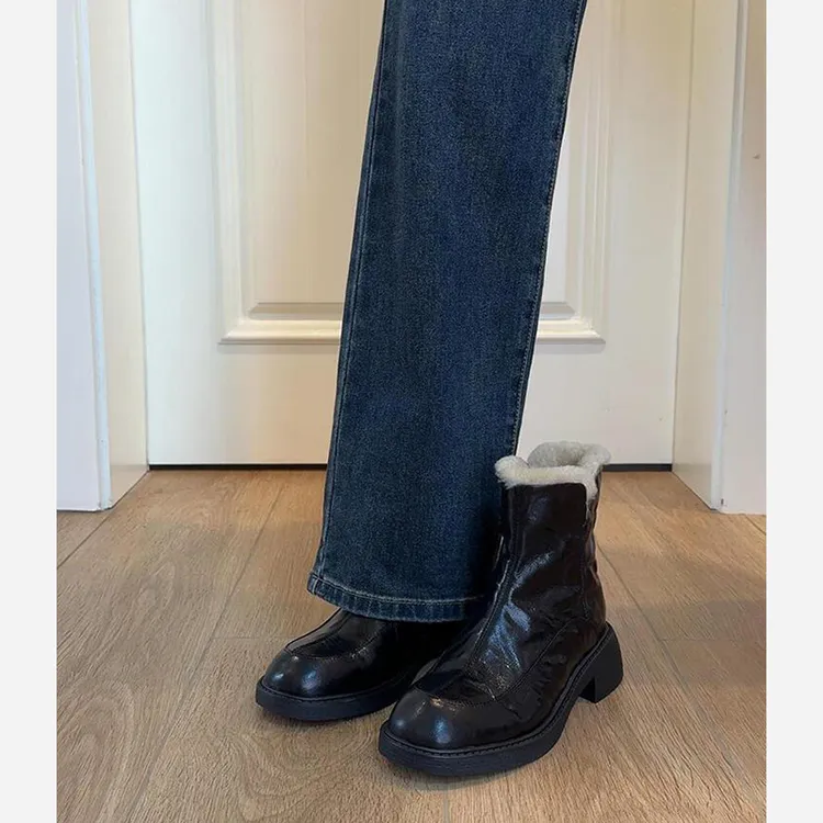 羊皮版~厚底雪地靴女2025新款冬季加绒瘦瘦靴保暖棉鞋毛毛鞋短靴