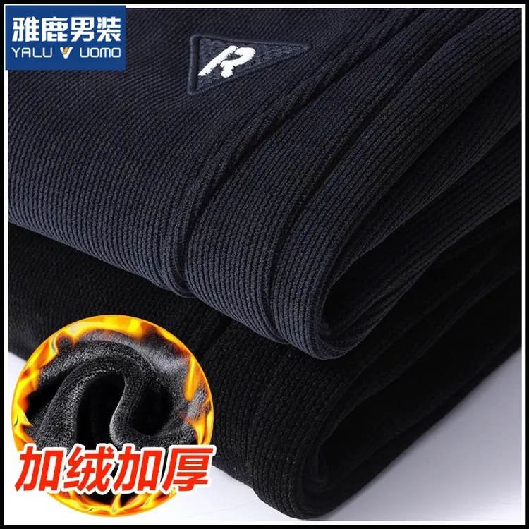 雅鹿男装重磅灯芯绒卫裤男士2025秋冬季新款束脚抽绳运动休闲裤男