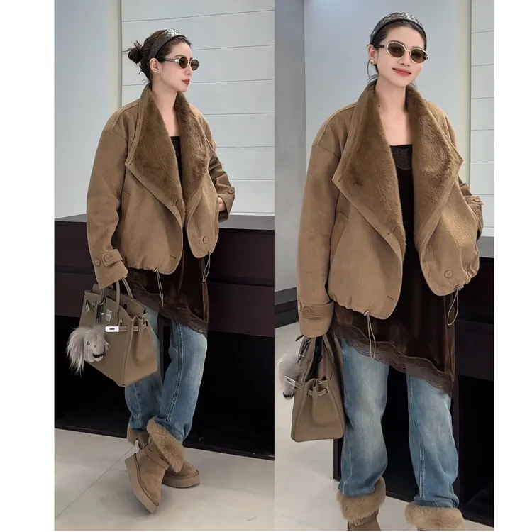 月月 小众设计年货定制全毛内里立体剪裁百搭外套 2512C9240