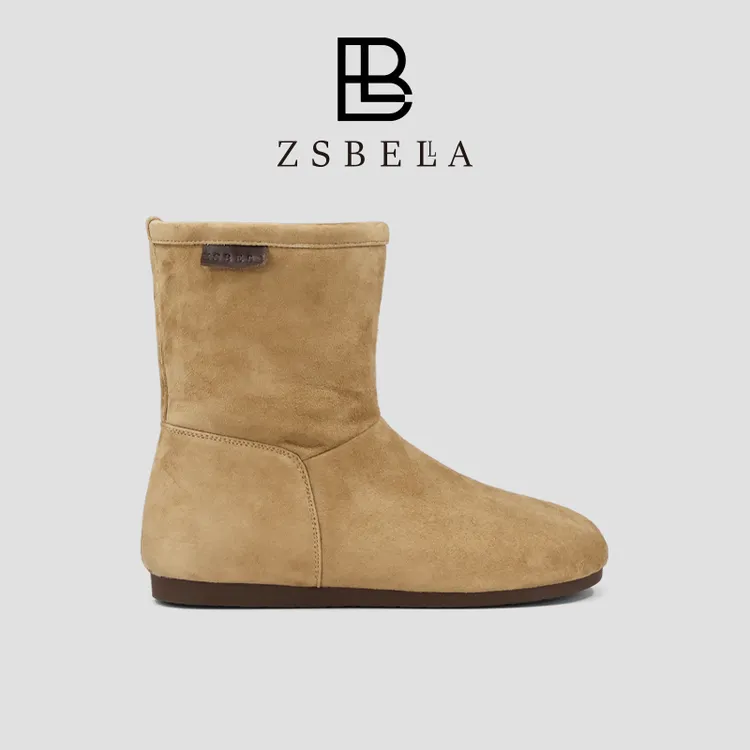 ZSBELLA2025新款羊猄保暖加绒雪地靴短筒靴ZS1198